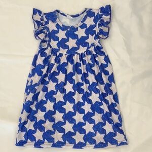 Blue Star Pattern Kids Dress